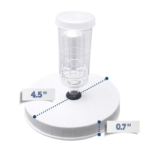 Airtight One Gallon Standard Fermentation Lid Gasket with Airlock - Turns Gallon Jar Into A Fermenter - Hard Kombucha, Beer, Wine, Cider, (3-Piece Airlock)