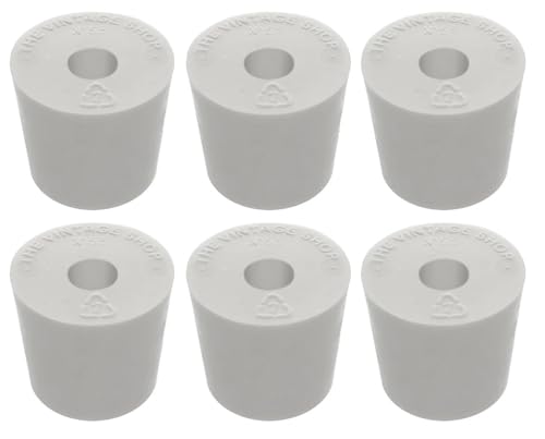 North Mountain Supply #5.5 Solid Rubber Stopper – Food Grade, BPA Free – 1 1/8" x 15/16" – Fits Carboys & Fermentation Vessels – 6 Pack