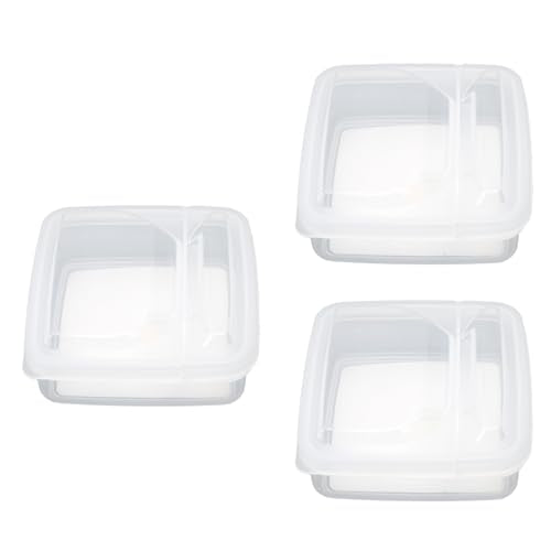 AYNEFY Kitchen Kitchen Storage, Airtight Transparent Pp Box Heat And Cold Cheese Box Multipurpose Using Foods Storage Box For Fruits Minced Garlic Chili 3 Pcs Flip Lid Cheese