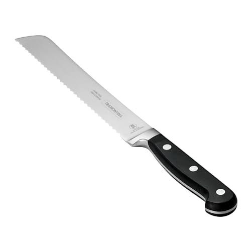 Tramontina Pro Series Forged 8-Inch Serrated Bread Knife, Stain-free High-Carbon Steel Kitchen Knives for Cooking - style: 8-Inch Bread Knife