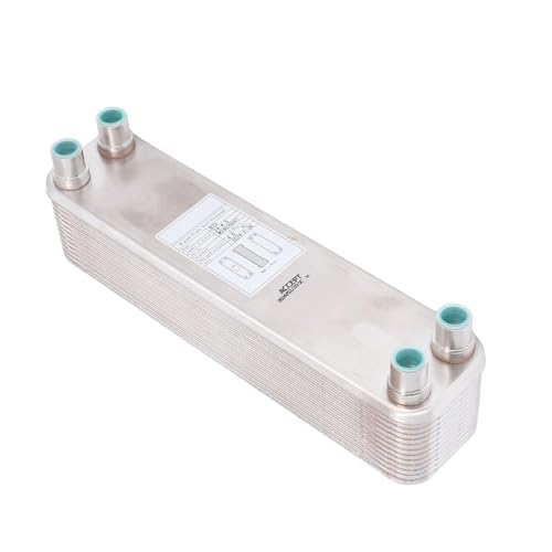Rengue Stainless Steel Plate Heat Exchanger Brazed Plate Heat Exchanger Chiller 304 Stainless Steel with 99.9% Copper Brazing for Beer Wort Water Laboratory Exchange