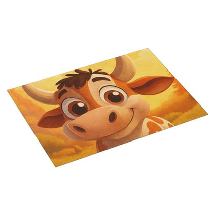 Cute Cow and Cheese Dish Drying Mat for Kitchen Counter Microfiber Absorbent Reusable Washable 18x24in - color: Cute Cow And Cheese