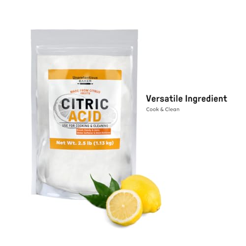 Unpretentious Citric Acid, 2.5 lb, Non-GMO, No Additives, Cleaning & Baking - size: 2.5 Pound (Pack of 1)