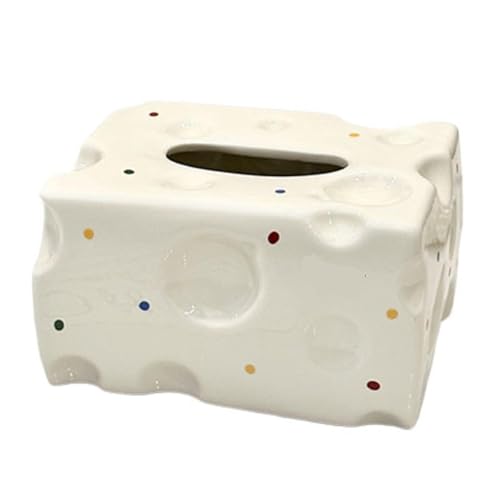 Modern Tissue Holder Ceramic Cheese Box Lid Home Decoration Food-Themed Desktop Storage Tabletop