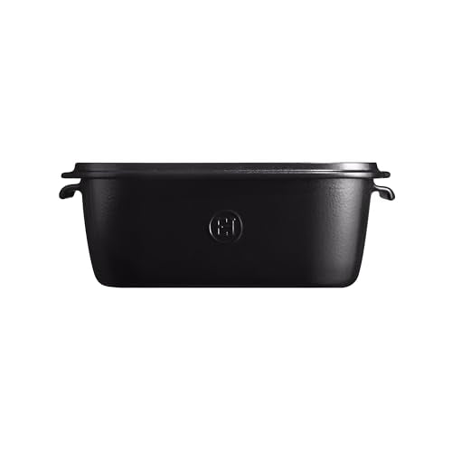 Emile Henry, Black Cheese Storage Box/Serving Platter, 12 x 8 x 4.4in - color: Black