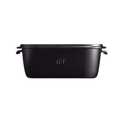 Emile Henry, Black Cheese Storage Box/Serving Platter, 12 x 8 x 4.4in - color: Black