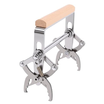 Alomejor Beehive Frame Clamp Ergonomic Stainless Steel Lifter for Secure Handling Beekeeping Tools with Beech Wood Handle