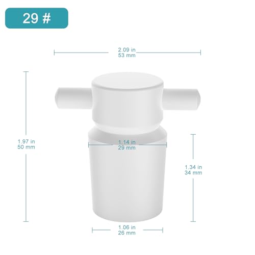 stonylab PTFE Stoppers with Handle, 3-Pack Sizes 29# Lab Standard Mouth Flask Bottle Sealant for Chemical Storage - size: 29#