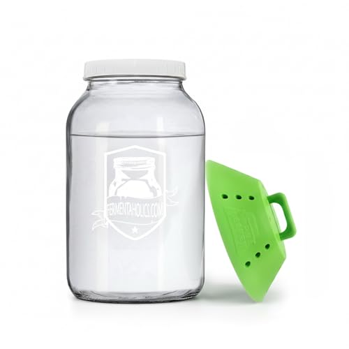 Fermentaholics KrautKeeper™ Silicone Fermentation Weight – Keeps Veggies Submerged in ½-Gallon & 1-Gallon Jars, Fits 6.3" Diameter, Reusable. For Fermented Foods, Sauerkraut, Kimchi, Pickles & More