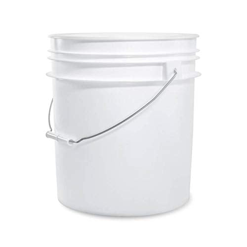 ePackageSupply White 5-Gallon Bucket with Lid | Made in USA | Food Grade | Heavy-Duty Extra Durable Plastic Bucket | Multi-Use Food Grade Buckets with Lids | Easy Stack and Store | BPA Free | 100 Pack | Airtight Gasketed Tear Strip Lid, Heavy-Duty 90 Mil