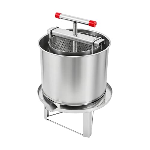 Stainless Steel Press Extractor,Manual Juice Press Machine Fruit Wine Press with Filter Bag,Fruit Cider Grinder Press Juicer Machines for Honey Fruits Vegetables Cheese Herbs (12.6L) - size: 12.6L