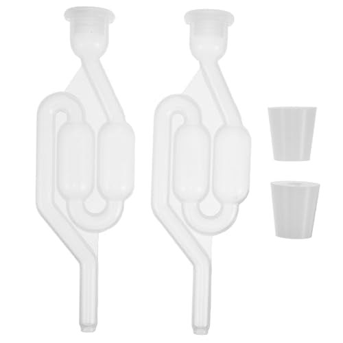 1 Set Fermentation Airlocks and Bung Set for Homebrew Beer and Wine Making - Plastic Bubble Air Lock - S-Shaped Brewing Supply for DIY Beverage Fermenting