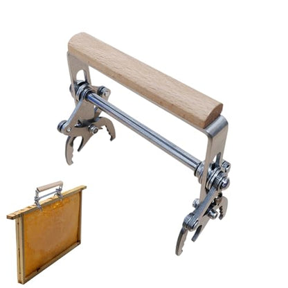 Bee Hive Frame Grip Tool - Universal Wooden Handle Stainless Steel Beehive Tool - Bee Hive Frame Gripper Lifter | for Easy Removal Honey Harvesting Beeware