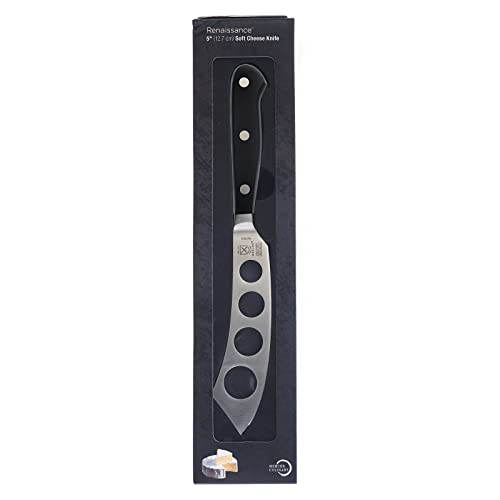 Mercer Culinary Renaissance Soft Cheese Knife, 5-Inch - color: Black Handle, size: 5-Inch Soft Cheese Knife