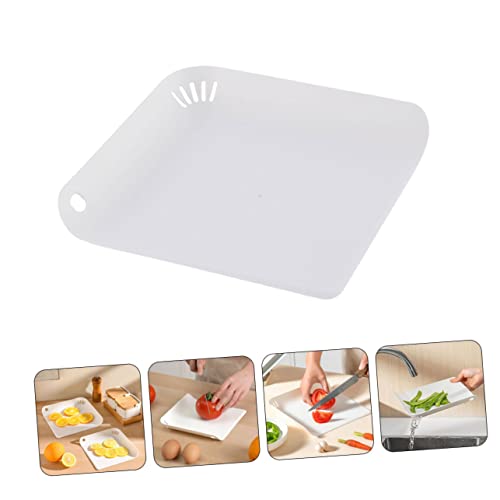 SOLUSTRE Draining Kitchen Board Plastic Dough Board Anti-skid Cutting Board White Kitchen Cutting Boards