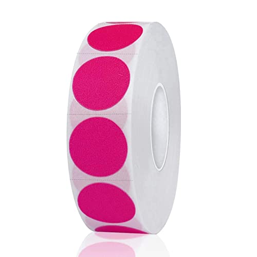 1200 Pieces 0.75 Inch Round Color Coding Label Garage Sale Stickers Blank Yard Sale Price Sticker Permanent Adhesive Dots Stickers,Easily Writable with Perforation Line (Fluorescent Pink) - color: Fluorescent Pink, size: 0.75 inch-1 roll