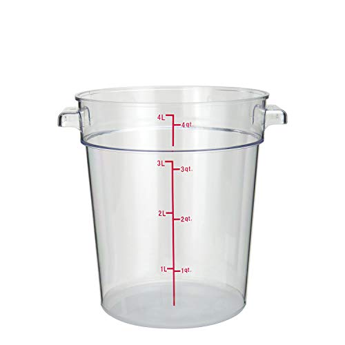 Tiger Chef 4 Quart Commercial Grade Clear Food Storage Round Polycarbonate Containers With Clear Lids - size: 4 Quart