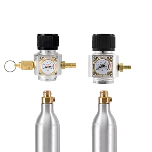 Upgrade Co2 Regulator Mini Co2 Charger for Soda Water Gas Cylinder Tr21*4 0-90PSI Homebrew Kegging Fast Carbonation(A Relief valve)