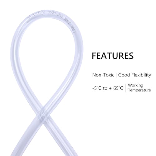 DERNORD PVC Tubing 7/16"ID X 9/16"OD Flexible Clear Vinyl Hose 10 Feet for Food Grade - size: 10 Feet, style: 7/16"ID X 9/16"OD