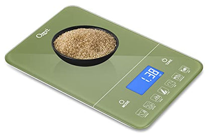 Ozeri Touch III Digital Kitchen Scale with Calorie Counter, 22 lbs (10 kg), Calla Green - color: Calla Green