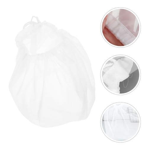 Reusable Fine Mesh Food Strainer Bags 2pcs Detachable Filter Pouches for Soybean Milk Juice Brewing and Kitchen Food Draining, Small 37cm Drawstring Straining Bags for Home Cooking