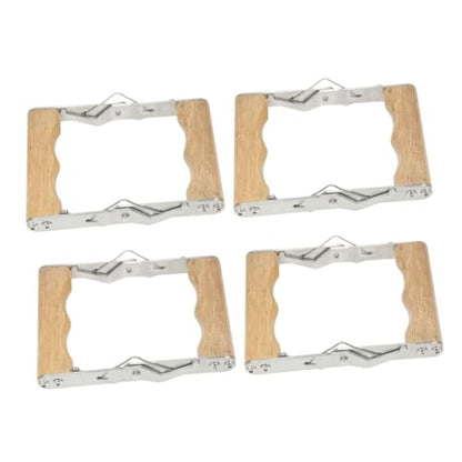 4pcs Stainless Steel Beekeeping Frame Gripper Clamp with Wood Handle Bee Hive Frame Holder Tool for Beekeepers Hive Inspection