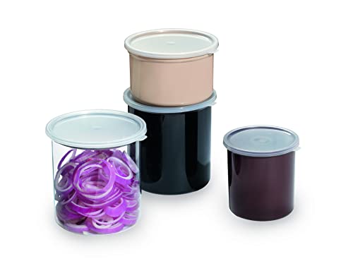 G.E.T. CR-0120-BK-EC Round Food Storage Crock w/ Lid, 1.2 Quart, Black (Set of 4) - color: black, size: 1.2 quart, style: Set of 4