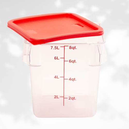 FSE FCC68 Reusable Cover for 6 & 8 Quart Container, Square, Red, NSF - style: Lid Only