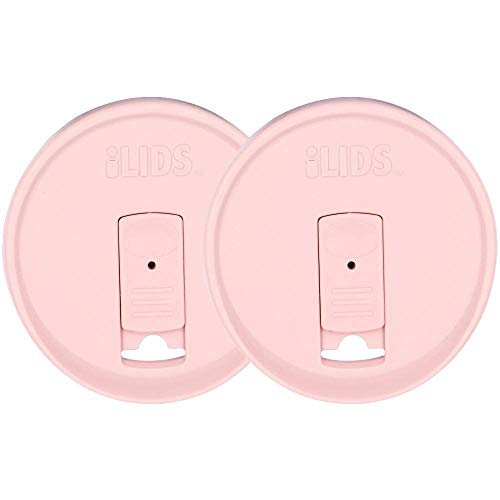 Wide-Mouth Mason Jar Drink Lid - USA Made, BPA-Free, Spill-Resistant for Coffee, Cold Brew & Iced Tea - Fits 3 3/8 in Ball & Kerr Wide Mouth - Pack of 2 - color: Pale Pink