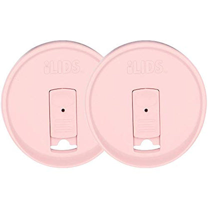 Wide-Mouth Mason Jar Drink Lid - USA Made, BPA-Free, Spill-Resistant for Coffee, Cold Brew & Iced Tea - Fits 3 3/8 in Ball & Kerr Wide Mouth - Pack of 2 - color: Pale Pink