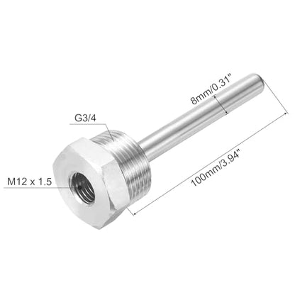 uxcell 8mm Dia G3/4 Thermowell Weldless Stainless Steel 304 with Cable Gland 100mm Length for Beer Fermenter, White - color: White, size: G3/4 x 100mm