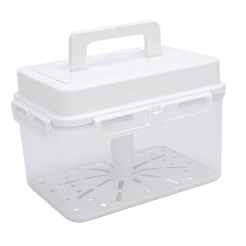 Plastic Kimchi Fermentation Container, Large Capacity Good Sealing Kimchi Jar Pickle Jar with Strainer Kimchi Storage Container Pickle Storage Box for Sauerkraut, Vegetables (4L) - size: 4L