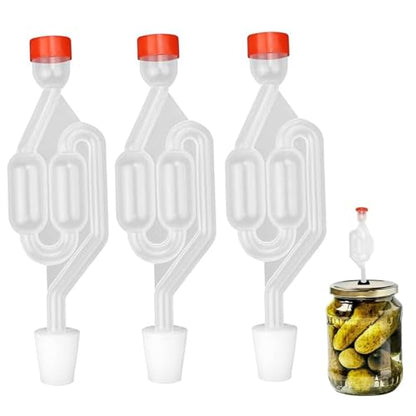 Air Lock for Fermenting, 3Pcs Airlocks for Fermenting, S-Shaped Bubble Airlock Set with Rubber Stoppers, Used for Brewing Wine, Beer, Sauerkraut, Pickles