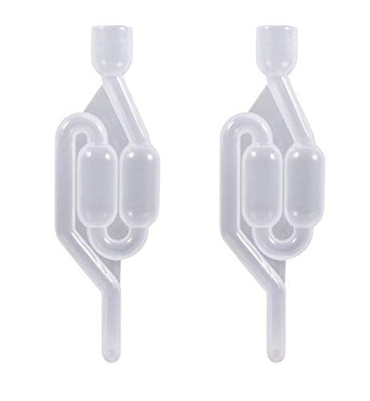 2 Piece S-Shape Air Lock Twin Bubble Plastic Grommet Homebrew Fermentation Wine Valve Wine Beer Making Twin Bubble Fermentation