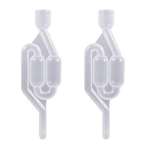 2 Piece S-Shape Air Lock Twin Bubble Plastic Grommet Homebrew Fermentation Wine Valve Wine Beer Making Twin Bubble Fermentation