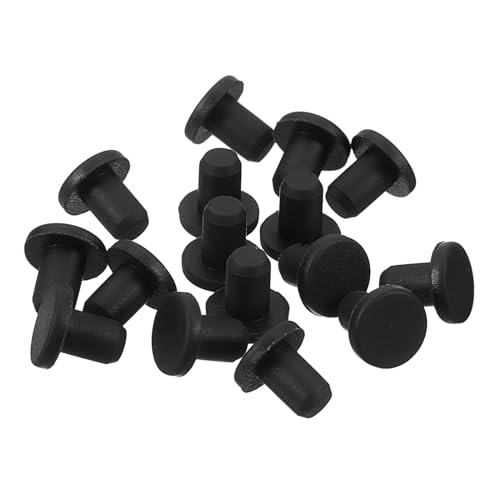uxcell 32 Pieces Black Rubber Stopper, 4.8mm Plug Holes for 4.5mm/0.18" Hole - size: 4.5 mm