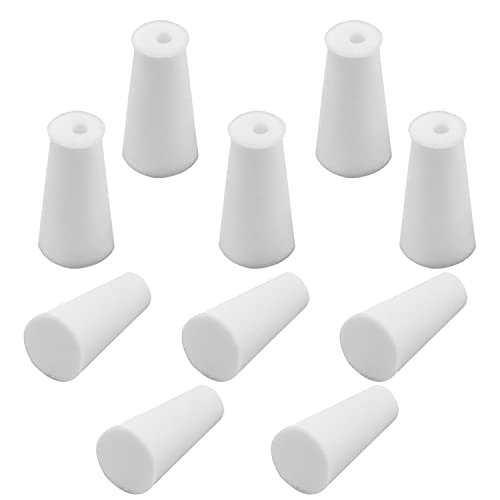 Othmro 10pcs Drilled Rubber Stopper with Airlock, White Drilled Bungs Stopper with 0.47" Hole for Fermentation Use, Homebrewing Beer Kombucha Airlock Stopper - size: 10pcs 12mm/0.47"