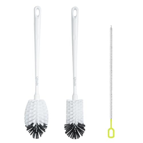 2 Pack 14 Inch Bottle Brush & 12 Inch Straw Brush Cleaner Set - Heavy Duty Kitchen Bottle Brushes for Cleaning Water Bottles, Baby Bottles, Mugs, Sippy Cups & Tumblers, Lab Use - size: with 6.4mm Straw Brush