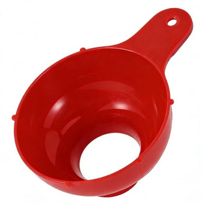 Wide Mouth Plastic Funnel Canning Funnels for Filling Mason Jars Cooking Kitchen Accessories for Filling Bottles Transferring Liquid Dry Ingredients Oil Coffee Beans Spice Blends (Red) - color: Red-1pc