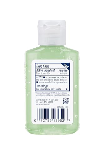Germ-X Original Hand Sanitizer, 2 Fl Oz (Pack of 24), Less Drying Moisturizing Gel with Aloe and Vitamin E, No Rinse Formula, Bulk Mini Travel Size for On-The-Go