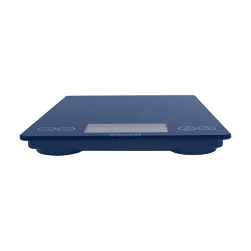 Escali Arti Glass Food Scale Digital Countertop Kitchen, Baking and Cooking Scale with Nutrition and Calorie Counter, 15-Pound Capacity, 9" x 6.5" x .75", Blue Mirage - color: Blue Mirage