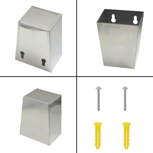 Narrow Beer Bottle Cap Catcher Wall Mounted Matte Silver Stainless Steel Soda Top Bucket for Wooden Cooler Table - color: Silver