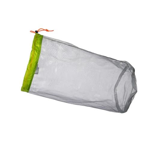 Camping Mesh Bag, Mesh Stuff Sack Light weight Nylon Mesh Drawstring Storage Bag for Travelling Hiking Camping Stuff Storage(L)