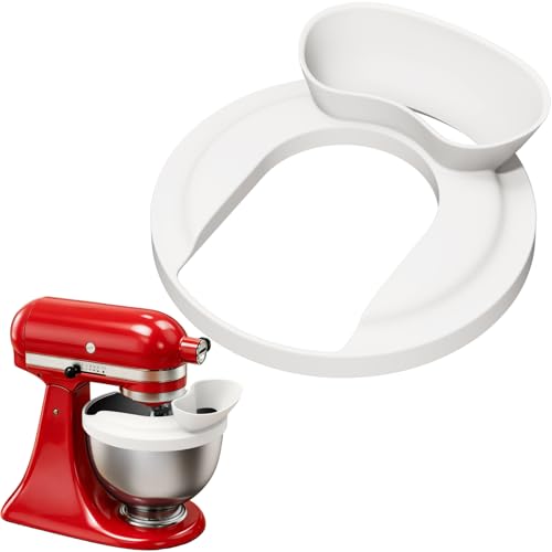 Silicone Flour Funnel with Pouring Shield for KitchenAid 4.5-5QT Mixer - color: White