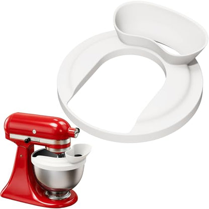 Silicone Flour Funnel with Pouring Shield for KitchenAid 4.5-5QT Mixer - color: White