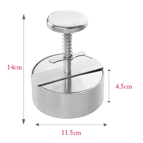 Adjustable Burger Press Stainless Steel Hamburger Patty Maker Non Stick Burger Maker Smash Burger Mold for Veggie Meat Beef Pork Lamb Cheese Halal BBQ Barbecue Grill - with 100 Wax Paper