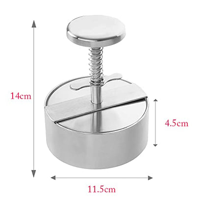Adjustable Burger Press Stainless Steel Hamburger Patty Maker Non Stick Burger Maker Smash Burger Mold for Veggie Meat Beef Pork Lamb Cheese Halal BBQ Barbecue Grill - with 100 Wax Paper