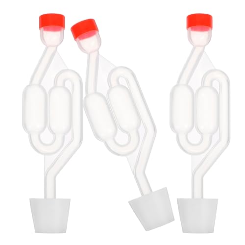 UKCOCO 3pcs 6# Drilled Stopper Airlocks for Beer and Wine Fermentation, S-shaped Bubble Airlocks for Homebrew, Wine, Beer, and Pickle Fermenting