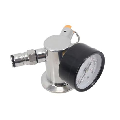 1pcs 1.5" Tri Clamp Gas Manifold for Conical Fermenters - SS304 with Pressure Gauge & Relief Valve for Homebrewing(35 PSI PRV) - size: 35 PSI PRV