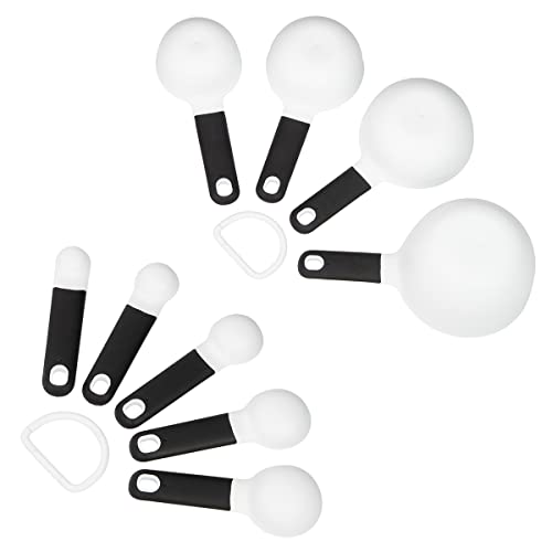 KitchenAid Universal Easy To Read Measuring Cup and Spoon Set with Soft Grip Handle for Maximum Control, Hang Hole and Nesting For Easy Storage, Dishwasher Safe, 9 Piece, White - color: White